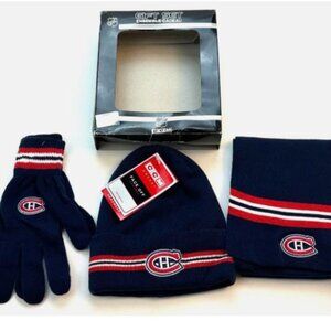 CCM Hockey Montreal Canadiens Gift Set Hat Gloves Scarf NHL Beanie New